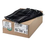 Plasticplace 7-10 Gal. Black Trash Bags, 1.2 Mil Thickness, 500 Count Case thumbnail 2