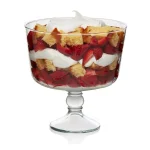 Libbey Selene 9 in. Glass Trifle Bowl, 96 oz Footed Pedestal Serving Bowl, Clear thumbnail 1