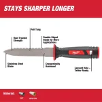 Milwaukee 11 in. Stainless Steel Partially Serrated Duct Knife with Sheath thumbnail 2