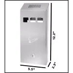 Alpine Industries Stainless Steel Wall-Mounted Cigarette Disposal Station Outdoor Ashtray thumbnail 5