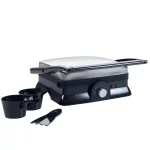Chef Buddy 1400W Large Non-Stick Panini Press and Countertop Grill, Silver thumbnail 1