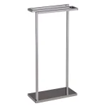 Kings Brand Furniture Modern Minimalist 3-Bar Freestanding Towel Rack, Polished Chrome Stainless Steel thumbnail 2