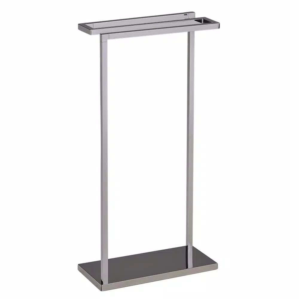 Kings Brand Furniture Modern Minimalist 3-Bar Freestanding Towel Rack, Polished Chrome Stainless Steel