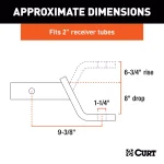 CURT Class 4 Ball Mount, 2" Receiver, 10,000 lbs Capacity, 8" Drop / 6.75" Rise thumbnail 6