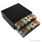Mind Reader 72-Capacity Double K-Cup Storage Drawer, Black Metal Mesh Coffee Pod Organizer thumbnail 2