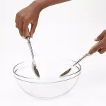Mind Reader Silver Stainless Steel Rope Design Salad Serving Set - 2-Piece Spoon and Fork Utensil Set thumbnail 4