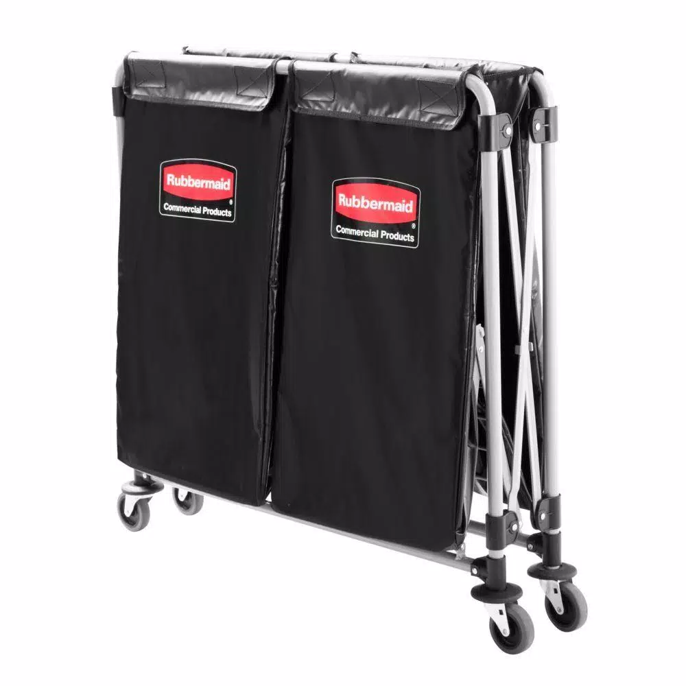 Rubbermaid Commercial Products Executive 8-Bushel Collapsible Multi-Stream X-Cart with Stainless Steel Frame