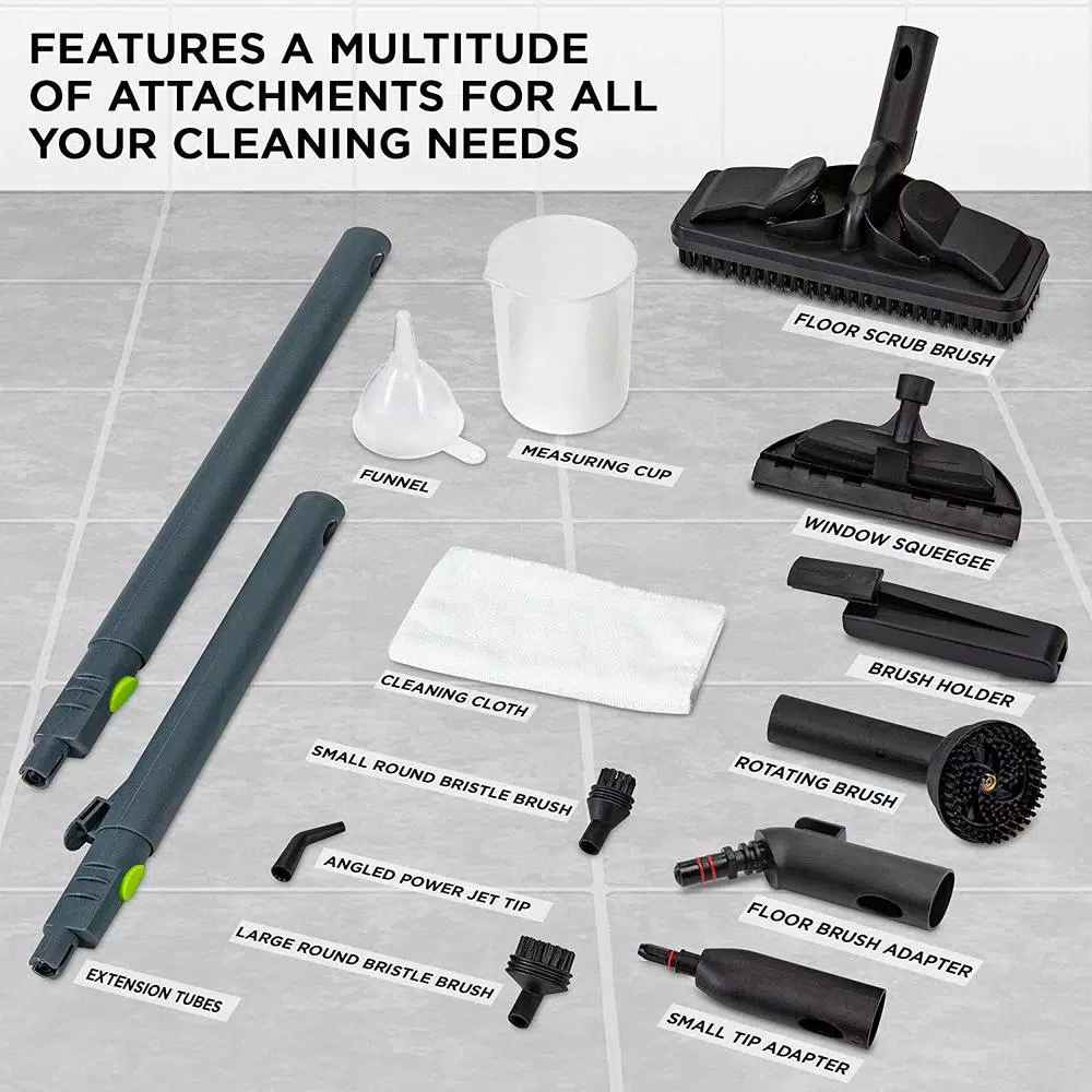 Ivation Multi-Purpose Canister Steam Cleaner with 14 Accessories, 1800W High Pressure