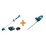 Makita 18V LXT Brushless String Trimmer Kit with 4.0Ah Battery, Charger & Bonus 22 in. Cordless Hedge Trimmer thumbnail 1