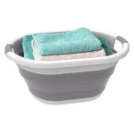 Lavish Home Gray Collapsible Multi-Use Laundry Basket with Comfort Grip Handles thumbnail 2