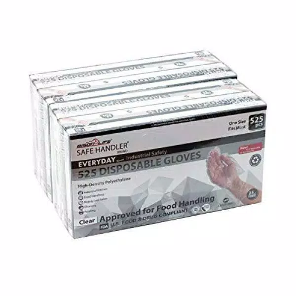 Safe Handler Long Cuff HDPE Multipurpose Disposable Gloves, 2100-Count