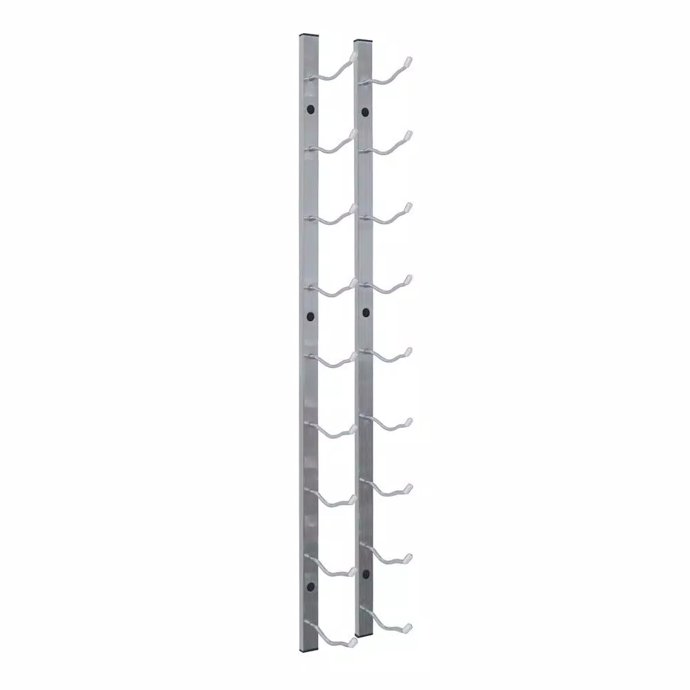 Epicureanist 9-Bottle Stainless Metal Wall-Mount Wine Rack
