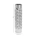 LITTON LANE Modern Reflections 23 in. Silver Ceramic Tower Vase with Ridged Details thumbnail 2