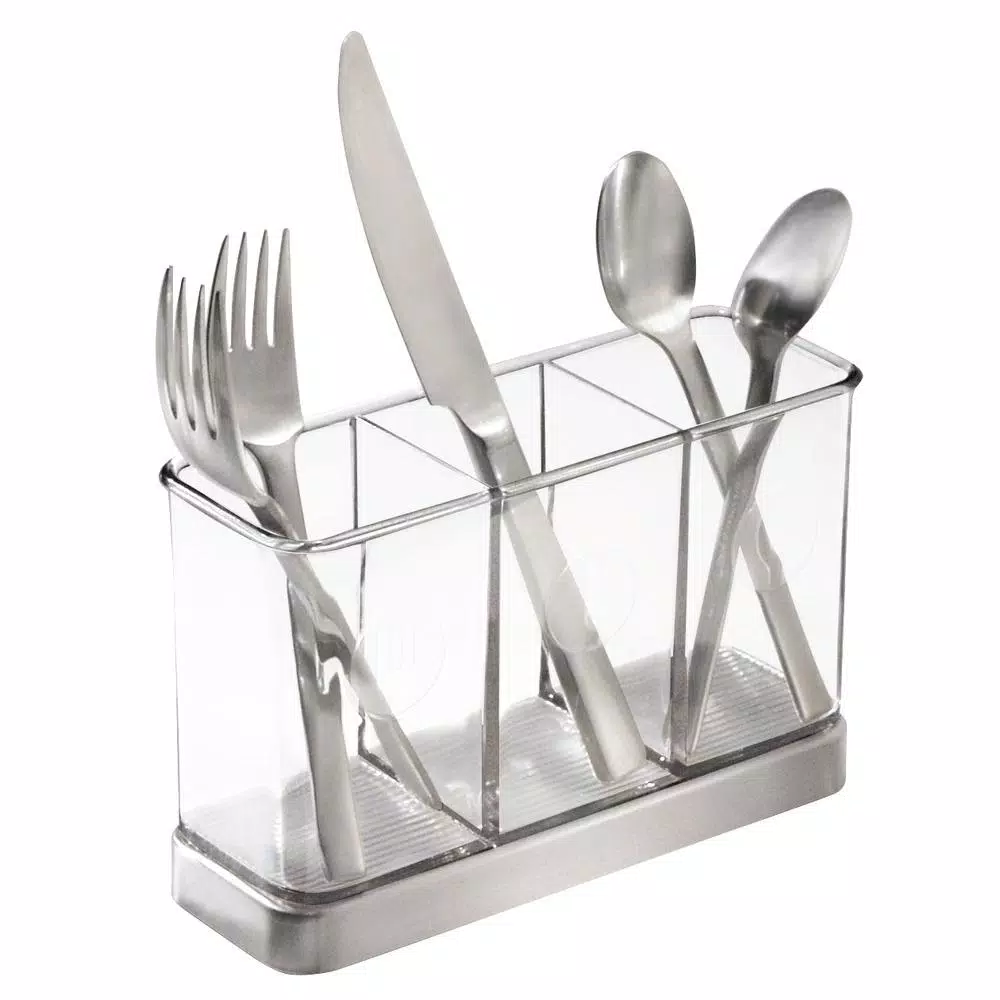 interDesign Forma 2 Flatware Organizer with Brushed Stainless Steel Base