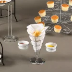 Creative Home Chrome Iron Wire French Fry Serving Set with Single Cone Holder and 2 Ceramic Ramekins thumbnail 3