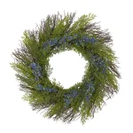 Nearly Natural 21 in. Cedar with Blueberries Artificial Wreath thumbnail 1