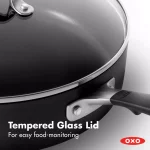OXO Good Grips 9.5 in. Hard-Anodized Aluminum Nonstick Skillet with Glass Lid, Gray thumbnail 4