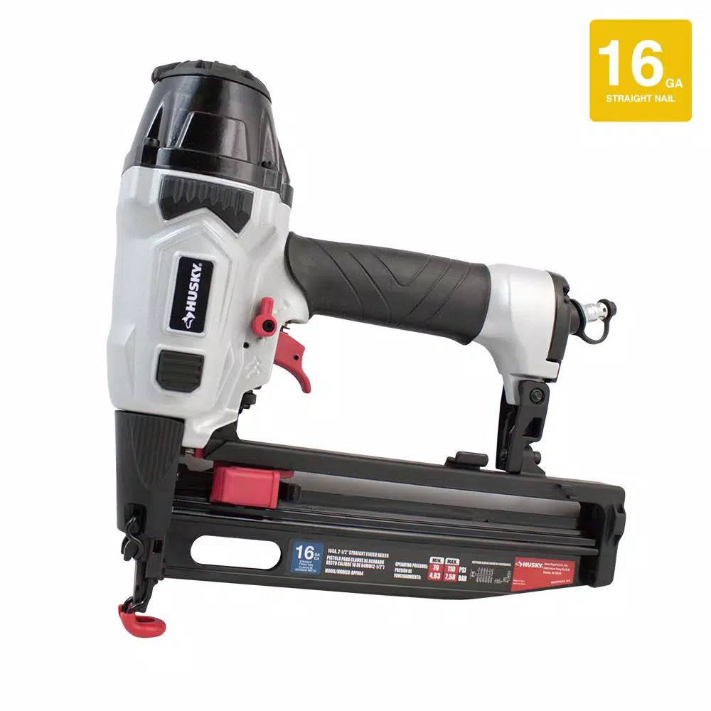 Husky 16-Gauge 2-1/2 in. Pneumatic Straight Finish Nailer