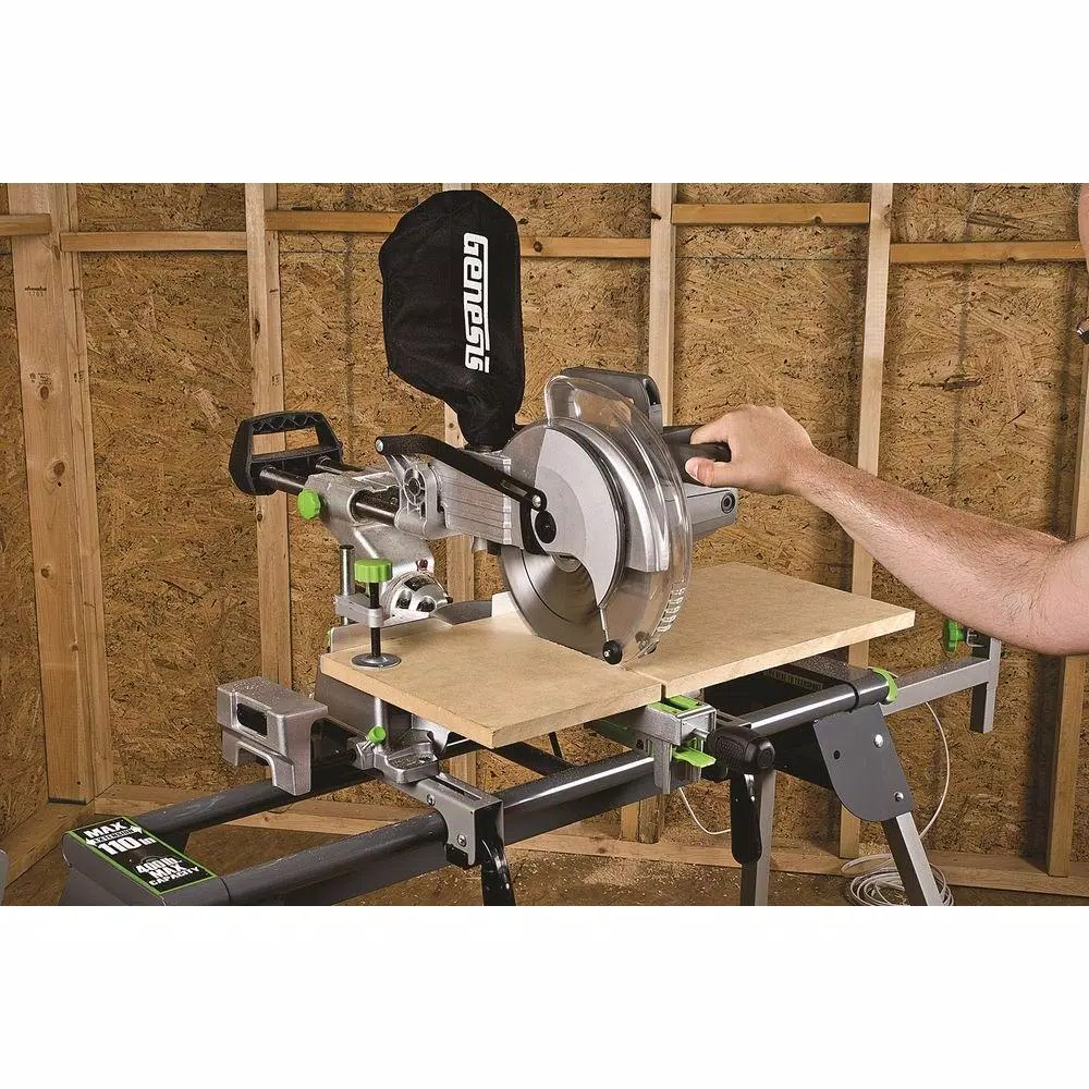 Genesis 15 Amp 10 in. Sliding Compound Miter Saw with Laser Guide