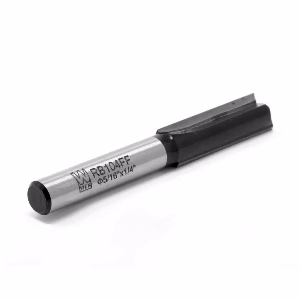 WEN 5/16 in. Straight 2-Flute Carbide Tipped Router Bit, 1/4 in. Shank