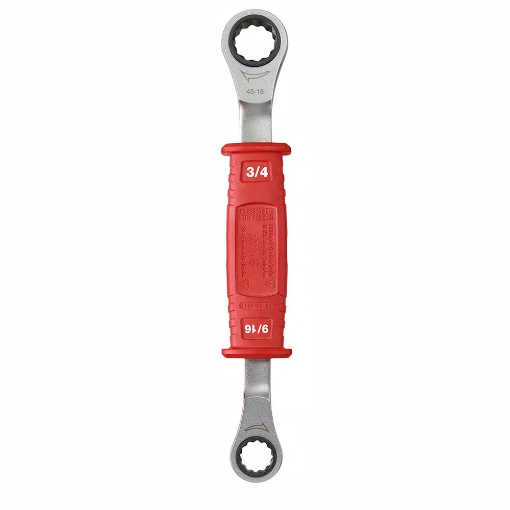 Milwaukee Lineman's 2-in-1 Insulated Ratcheting Box Wrench, 1000V Rated