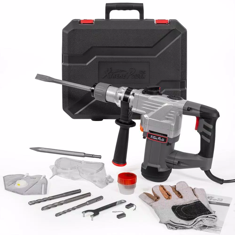 XtremepowerUS 8.5 Amp SDS-Plus Corded Variable Speed Rotary Hammer Drill with Storage Case, 1-1/4 in.