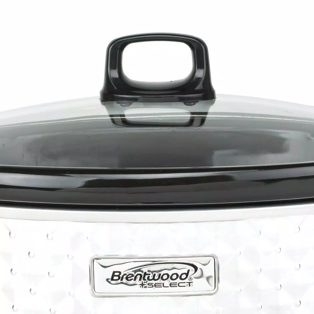 Brentwood Appliances SC-157W 7 Qt. Pearl Slow Cooker with Tempered Glass Lid