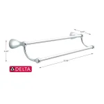 Delta Foundations 24 in. Double Towel Bar, Polished Chrome thumbnail 3