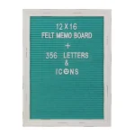 Stonebriar Collection Stonebriar Turquoise Felt Memo Board with White Wash Wood Frame thumbnail 1