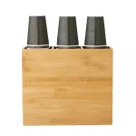 Mind Reader 6-Compartment Bamboo Coffee Condiment and Cup Organizer - Brown thumbnail 3