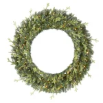 Home Accents Holiday 48 in. Jackson Noble Fir Artificial Wreath with 200 Warm White LED Micro Dot Lights thumbnail 1