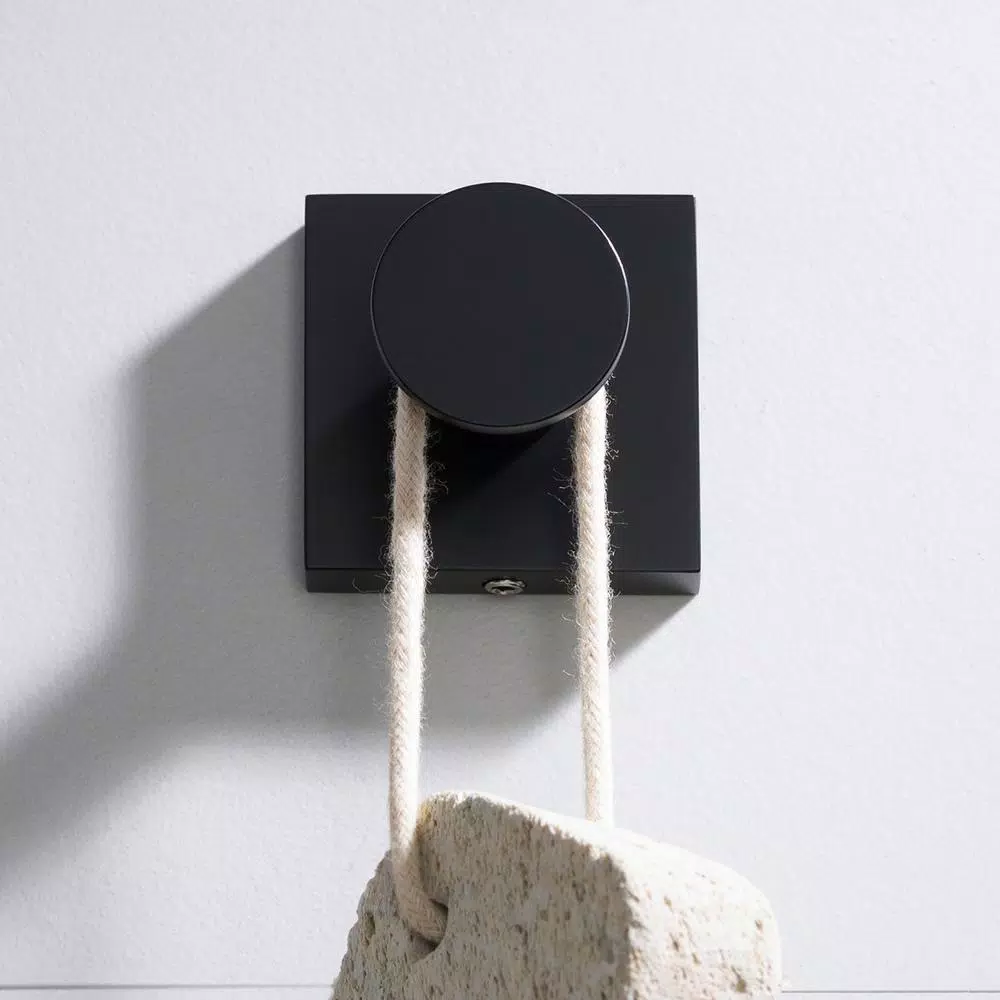 KRAUS Ventus Matte Black Solid Brass Robe and Towel Hook