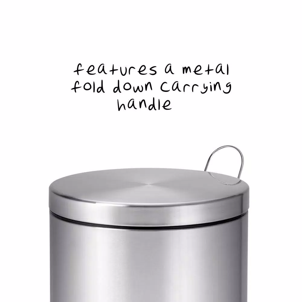 Honey-Can-Do Stainless Steel Step Trash Can Combo Set, 30L and 3L Round