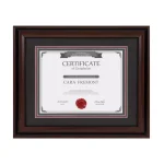 DesignOvation Watson Set of 4 Brown Document Picture Frames, 11x14 matted to 8.5x11, Classic Two-Tone Finish thumbnail 2