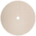 VHC Brands 60 in. Grey Margot Farmhouse Christmas Tree Skirt with Diamond Cut Lace thumbnail 2