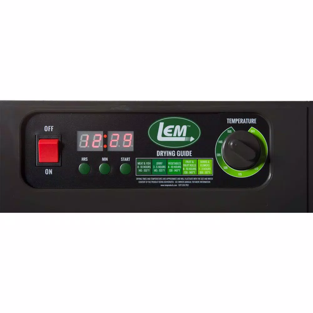 LEM Mighty Bite 10-Tray Food Dehydrator with Temperature Control and 800W Heating Element