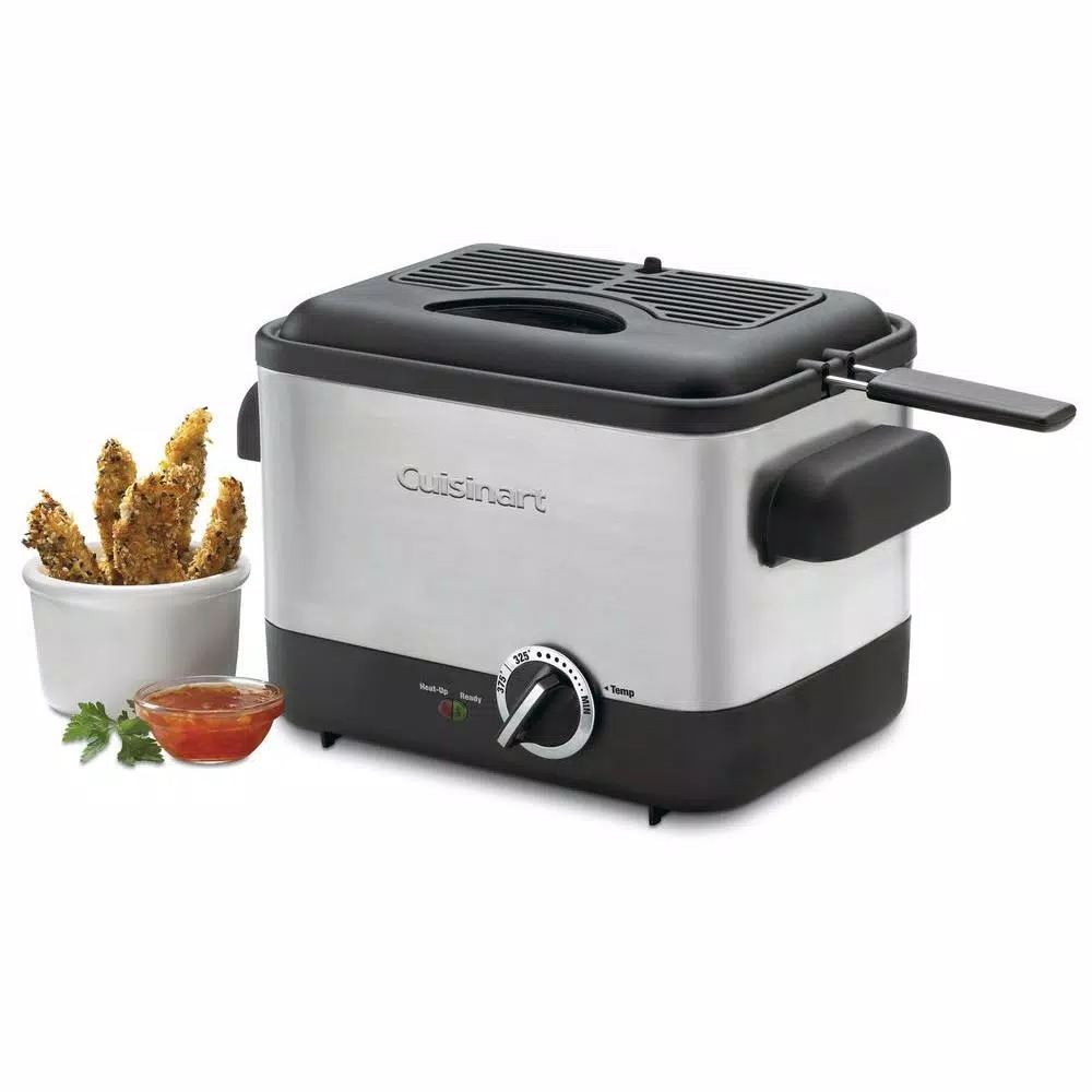 Cuisinart CDF-100 Compact Deep Fryer, 1.1L Capacity, Stainless Steel