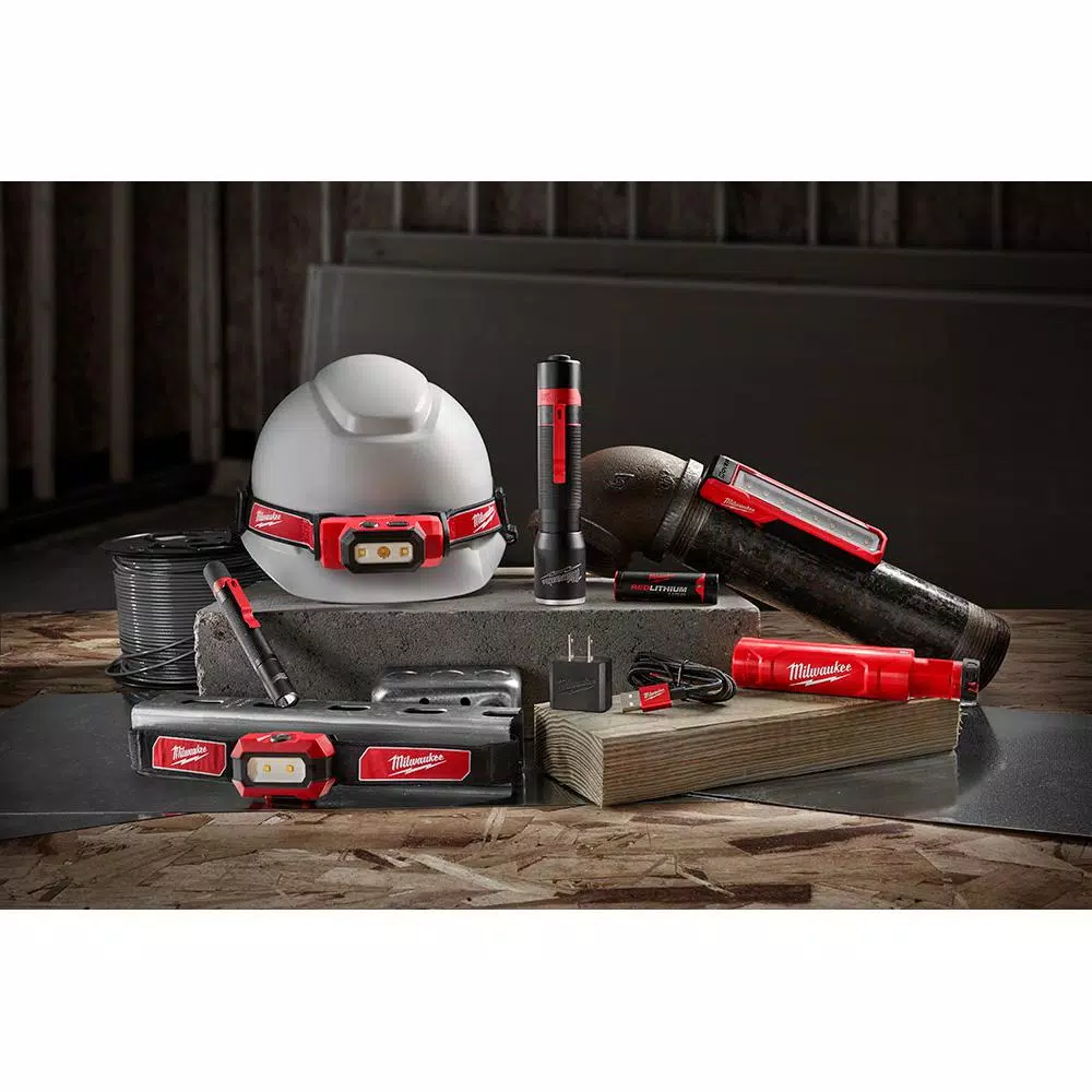 Milwaukee 475 Lumens LED Rechargeable Hard Hat Headlamp with BOLT White Type 1 Class C Vented Hard Hat