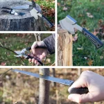 Wakeman Outdoors 4-Piece Metal Camping Tool Kit with Axe, Saw, Clippers, and Gloves thumbnail 4