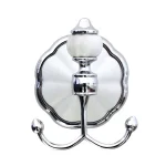 MODONA FLORA Double Robe and Towel Hook - White Porcelain and Polished Chrome thumbnail 2