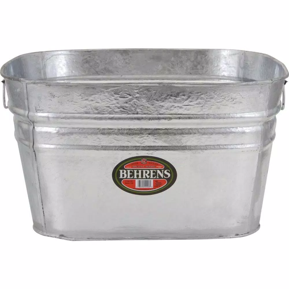 Behrens 15.5 Gallon Hot Dipped Galvanized Steel Square Utility Tub