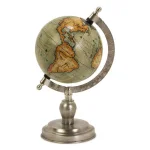 IMAX Columbus Antique Inspired Desk Globe with Lustrous Nickel Finish Base thumbnail 1