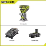 RYOBI 18V ONE+ Cordless Fixed Base Trim Router Kit with 2.0 Ah Battery and Charger thumbnail 2
