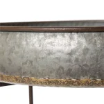 Glitzhome 25.79 in. Galvanized Metal Farmhouse Shelf with Removable Round Tray thumbnail 4