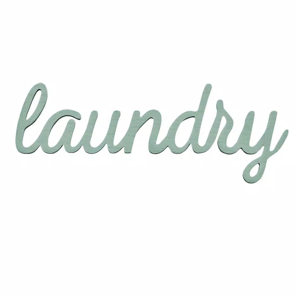 Stratton Home Decor Laundry Wooden Wall Art Sign - Teal Typography Decor