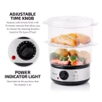 Ovente 2-Tier Electric Food Steamer, 5-Quart Capacity, 400W, Silver thumbnail 2