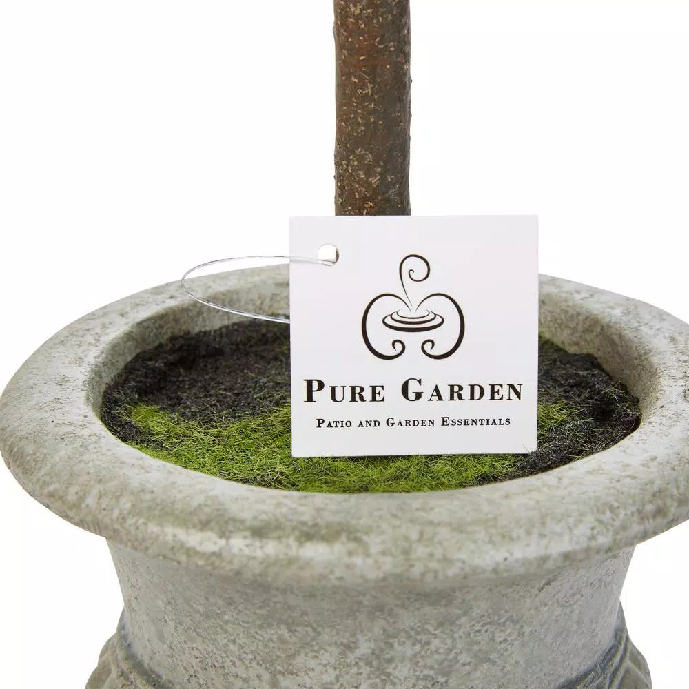Pure Garden 12.5 in. Faux Boxwood Topiary Arrangement with Decorative Urn, Set of 3