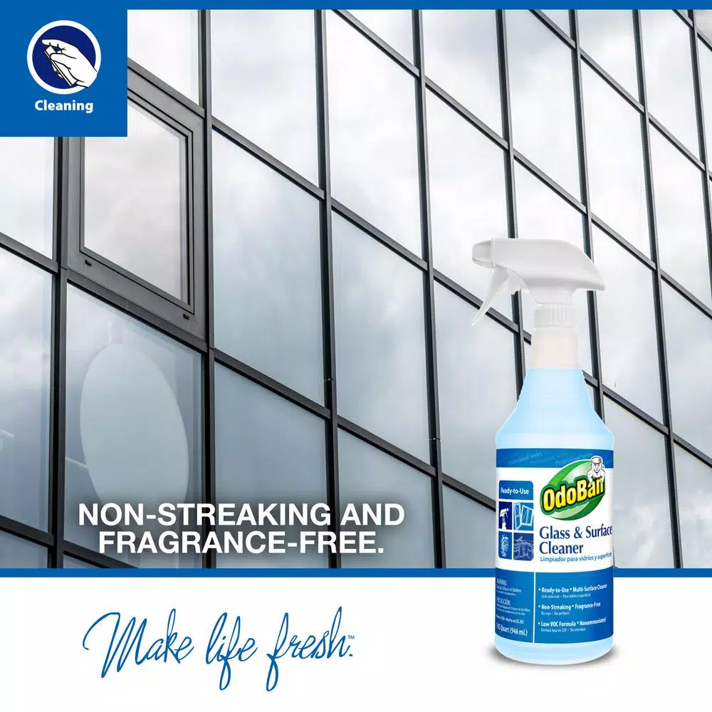 OdoBan 32 oz. Glass and Surface Cleaner, Unscented Multi-Surface Spray
