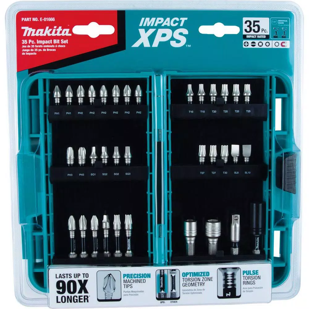 Makita ImpactXPS 35-Piece Impact Bit Set, High-Torque Alloy Steel Screwdriver Bits