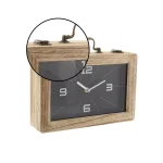 LITTON LANE Vintage Brown and Black Rectangular Wooden Suitcase Table Clock, 8 x 12 in. thumbnail 9